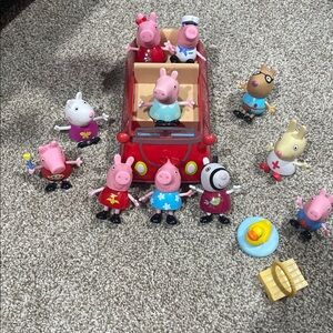 Peppa Pig Family Toy Set with Red Car